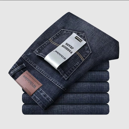 2026 New Style Business Men's Jeans Casual Straight Stretch Fashion Classic Blue Black Work Pant Denim Trousers Male Clothing
