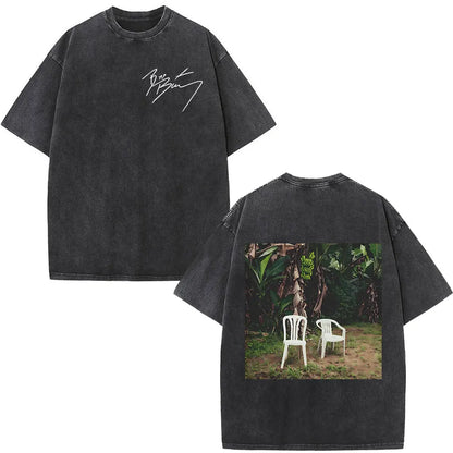 Washed Vintage Rapper Bad Bunny T-shirt Debi Tirar Mas Fotos DTMF Album 2025 T Shirts Men Women Hip Hop Oversized T-shirts Tops