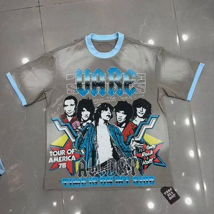 2026 New Fashion Streetwear Shinning Diamond Baggy Tshirts for Men and Women Short Sleeve Rhinestone Cotton Top Tees Oversized