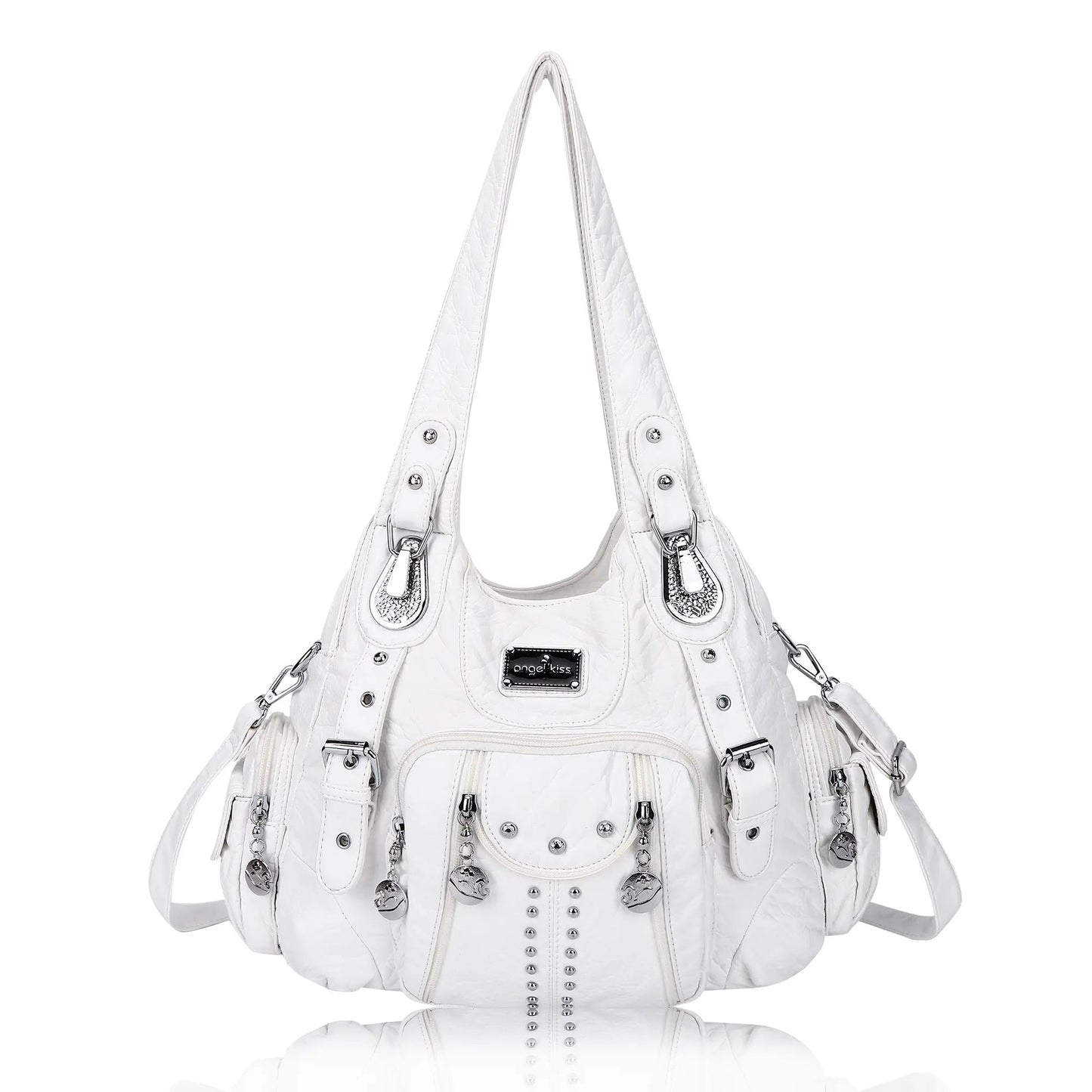 Redemption By Ashley North large hobo crossbody bag for women in soft PU leather with adjustable strap, multiple pockets, and anti-theft zipper.
