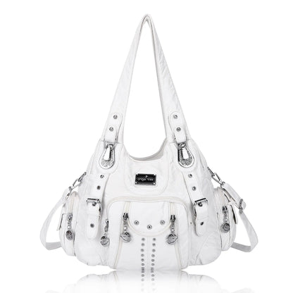 Redemption By Ashley North large hobo crossbody bag for women in soft PU leather with adjustable strap, multiple pockets, and anti-theft zipper.