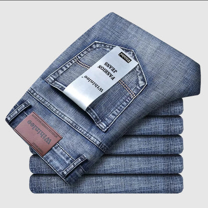 2026 New Style Business Men's Jeans Casual Straight Stretch Fashion Classic Blue Black Work Pant Denim Trousers Male Clothing