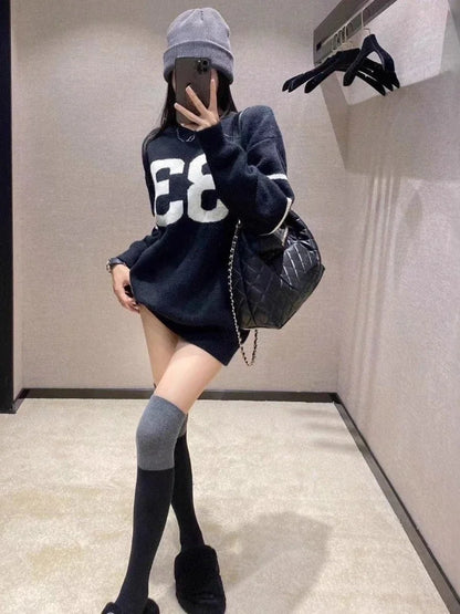 Y2K Vintage Knitted Sweater Women 2025, Growzed Harajuku Grunge Pullover, Casual Streetwear Jacquard Jumpers (72 characters)