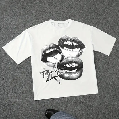 Harajuku Letter Graphic T Shirts Y2k Tops Men Women High Street Oversized T Shirt Pro Choice Streetwear Vintage Tee Clothing
