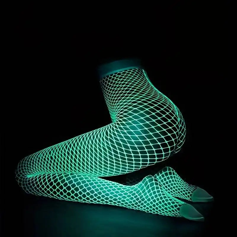 Party Sexy Glowing Stockings Women's Body Long Stockings Night Glow Tights Erotic Clothing Lace Lingerie Women Socks Pantyhose