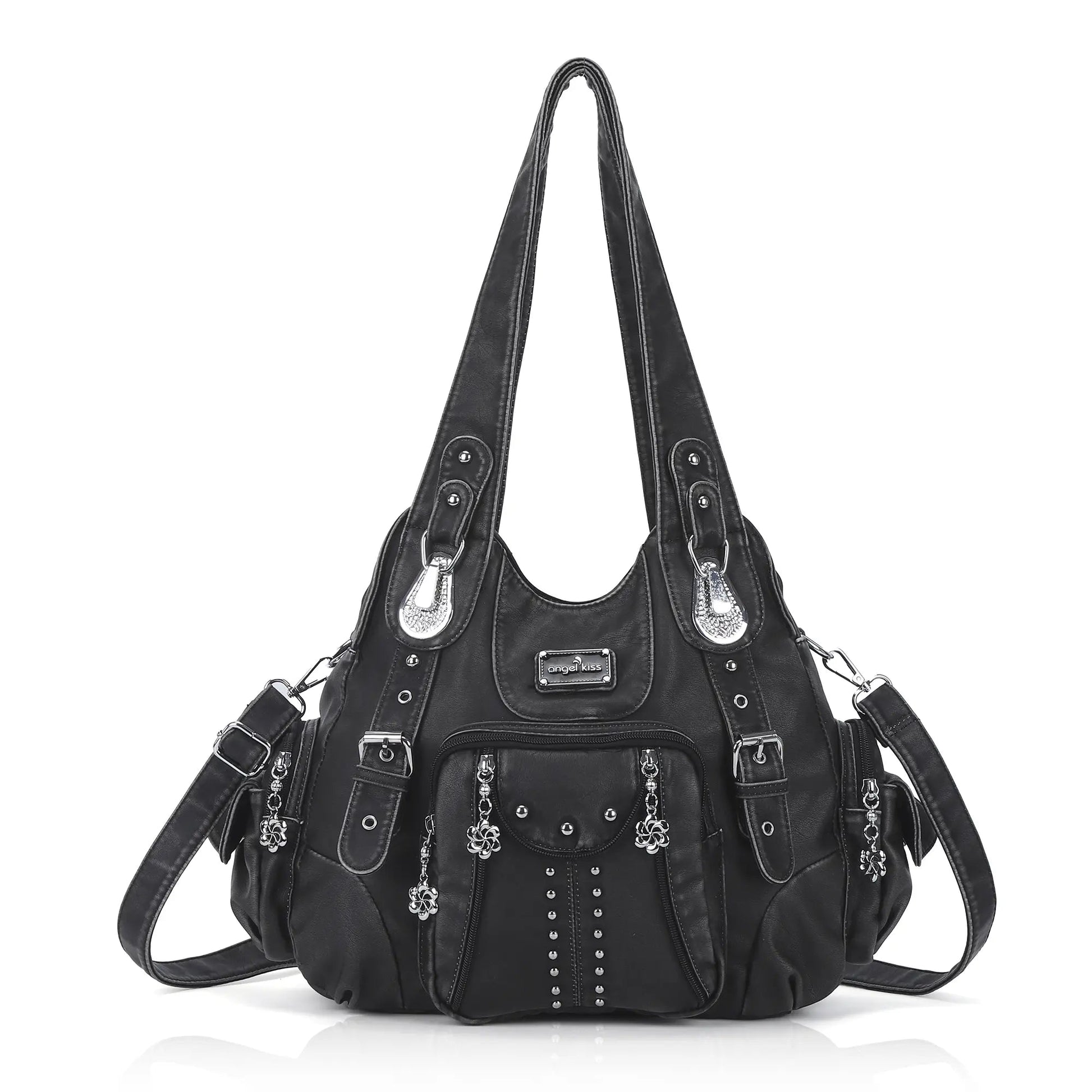 Redemption by Ashley North fashionable large hobo crossbody bag for women in soft PU leather with multiple pockets and adjustable strap.