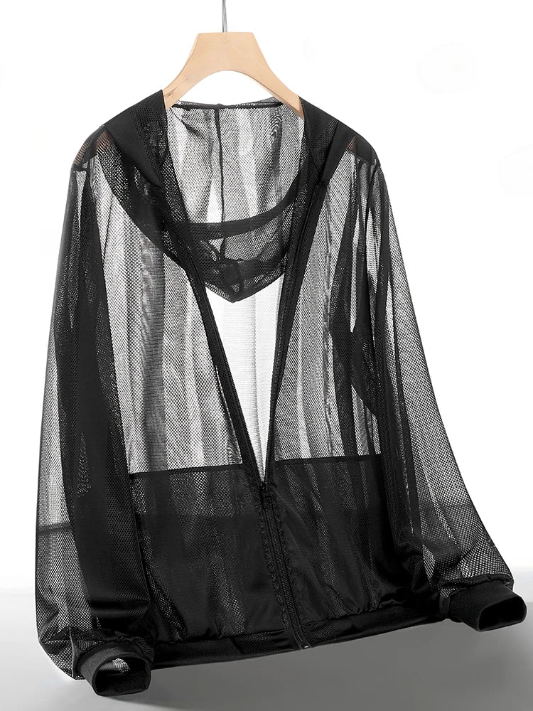 UETEEY Summer UPF 50+ UV Sun Protection Skin Coats Men Ultra-Light Sportswear Hooded Outwear Men Breathable Casual Jackets Man