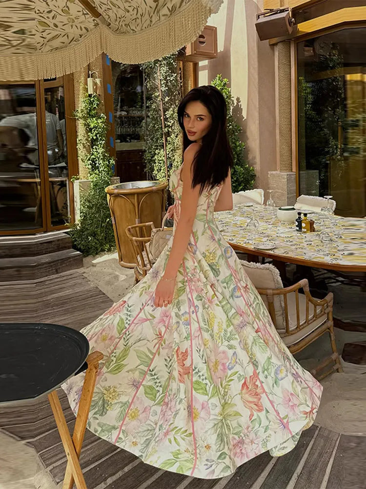 Floral Print Women 's Maxi Dress Spaghetti Strap Corset A Line Long Dresses Female 2026 Summer Fashion Vacation Woman Vestidos - Redemption By Ashley North