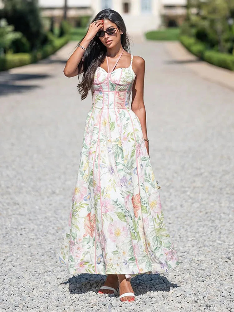 Floral Print Women 's Maxi Dress Spaghetti Strap Corset A Line Long Dresses Female 2026 Summer Fashion Vacation Woman Vestidos - Redemption By Ashley North