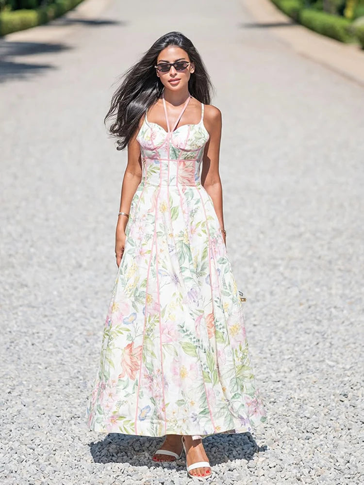 Floral Print Women 's Maxi Dress Spaghetti Strap Corset A Line Long Dresses Female 2026 Summer Fashion Vacation Woman Vestidos - Redemption By Ashley North