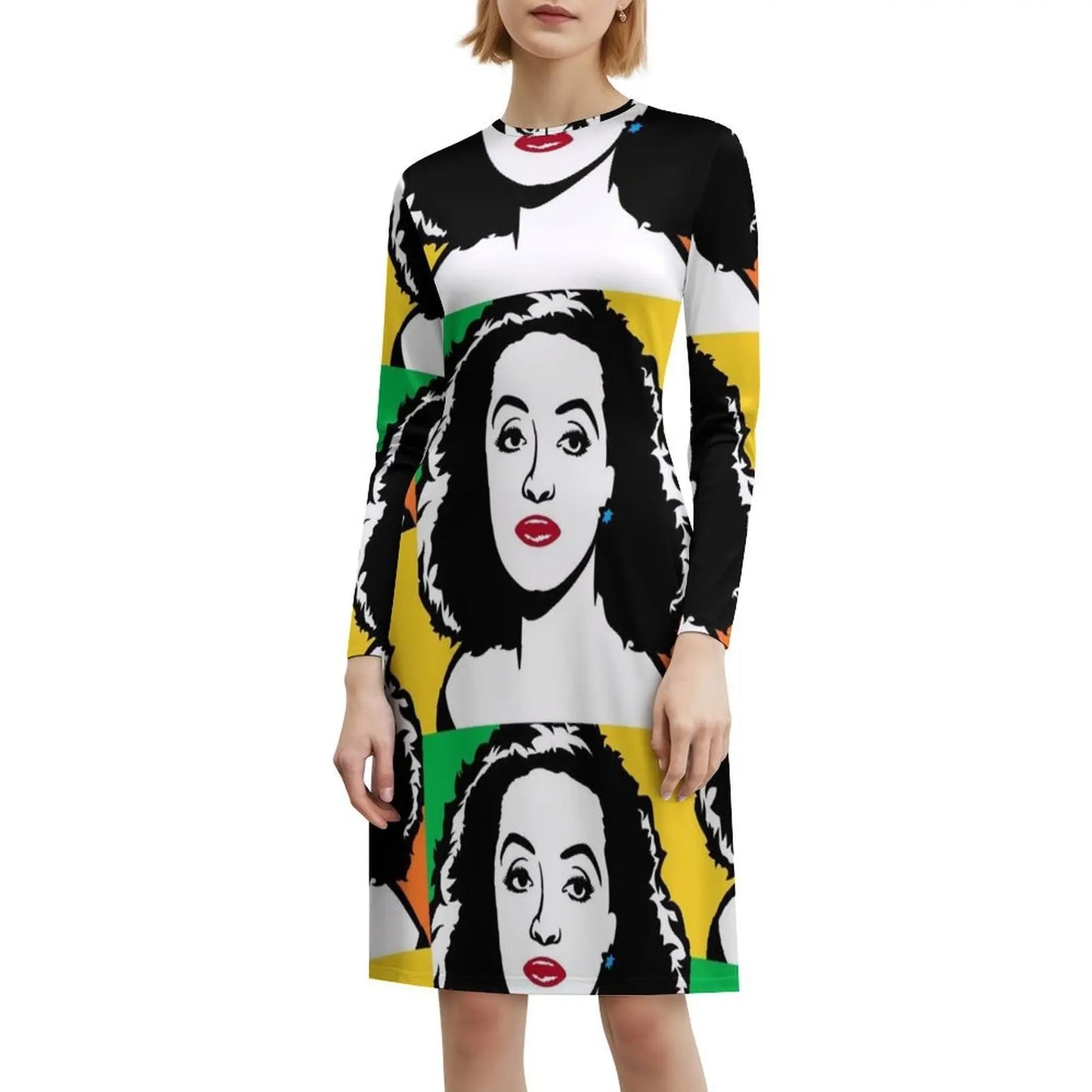 Bette Davis Cartoon Popart Drawing Bohemian Sleeveless Dress For Women Print Beach Party Dresses Bette Davis Cartoon Popart