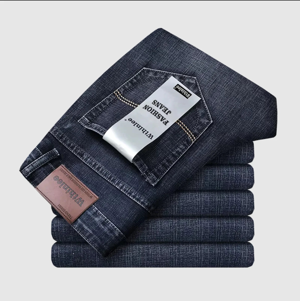 2026 New Style Business Men's Jeans Casual Straight Stretch Fashion Classic Blue Black Work Pant Denim Trousers Male Clothing