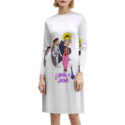 My Favorite People Dream Of Jeannie Cool Graphic Gifts Bohemian Sleeveless Dress Multi-Print Beach Vacation Party Dress My