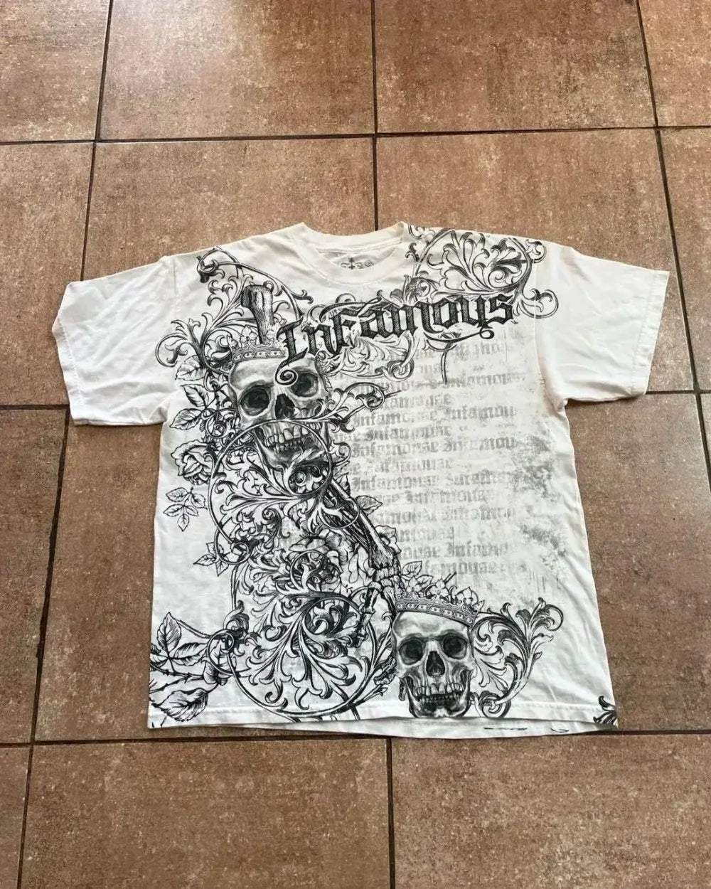 Summer Men's Breathable Round Neck T-shirt Y2K Retro Clothing Punk Hip Hop Pattern Printed Outdoor Fashion Top
