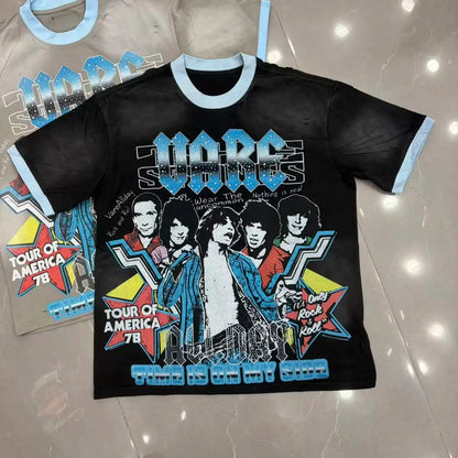 2026 New Fashion Streetwear Shinning Diamond Baggy Tshirts for Men and Women Short Sleeve Rhinestone Cotton Top Tees Oversized