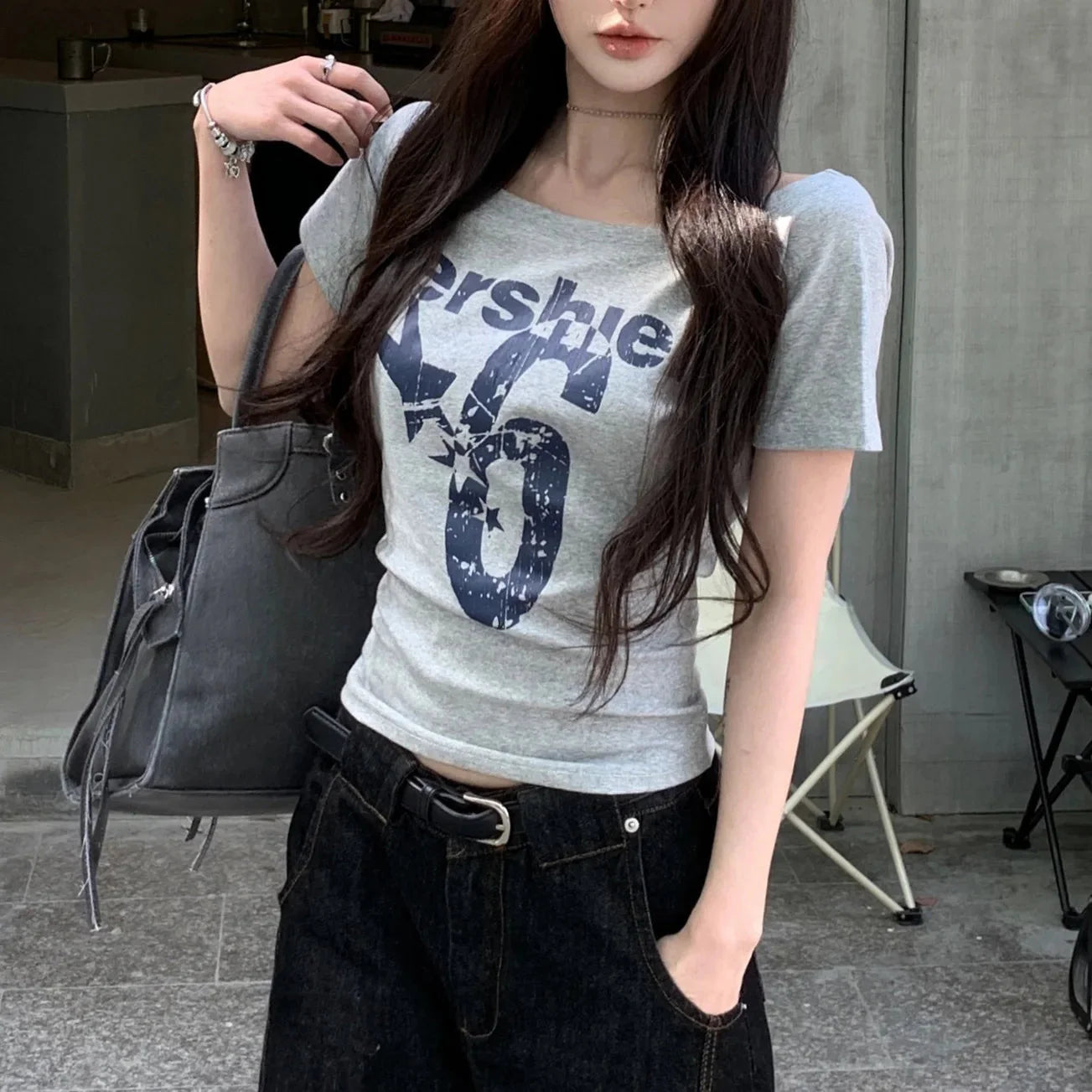 Women’s yellow summer letter print T-shirt by FitiqueFit, streetwear style, featuring casual fit and bold letter design.
