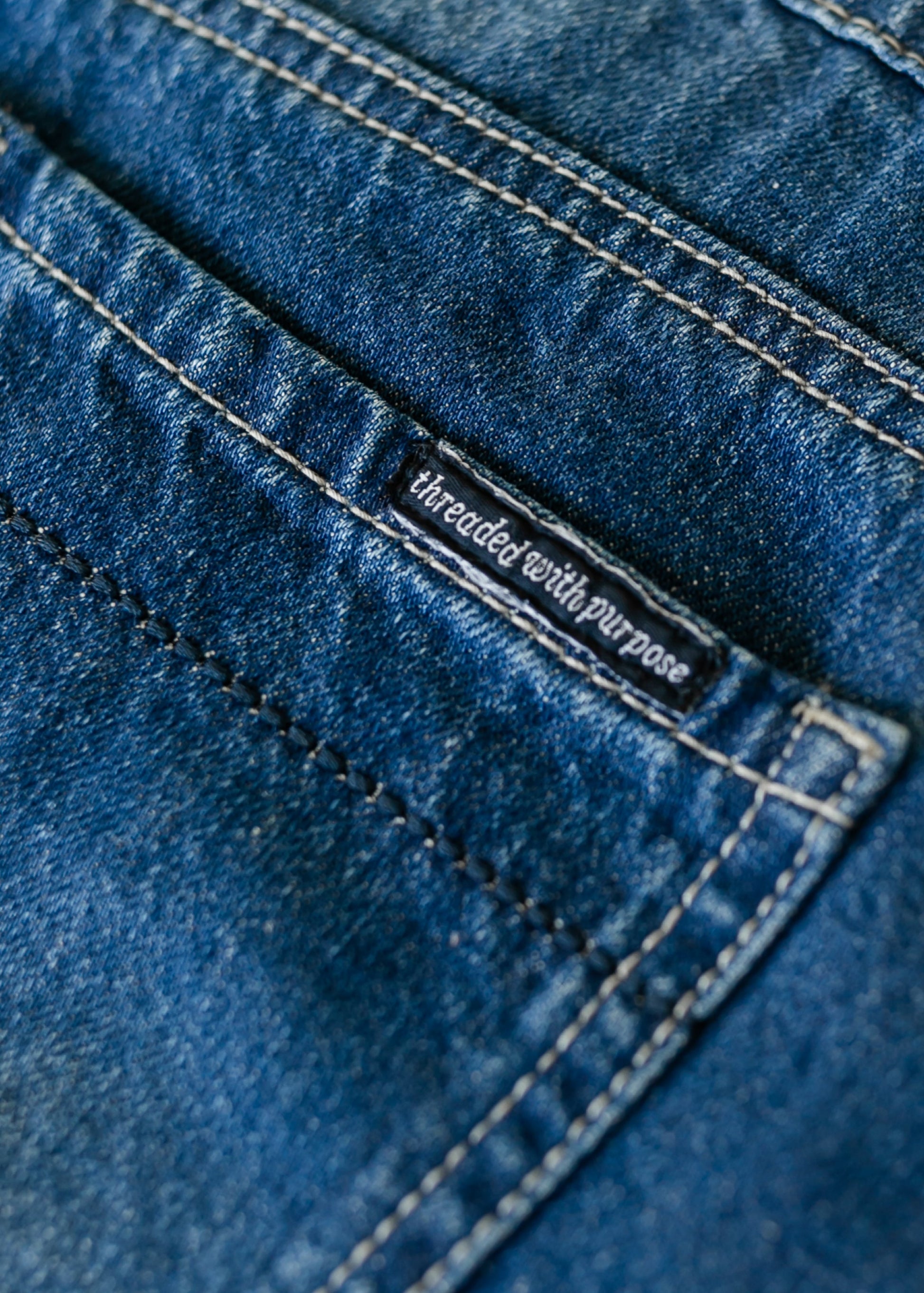 Inherit Co. Jennifer A-Line Long Denim Skirt with high waist and classic blue denim, styled with a casual top.