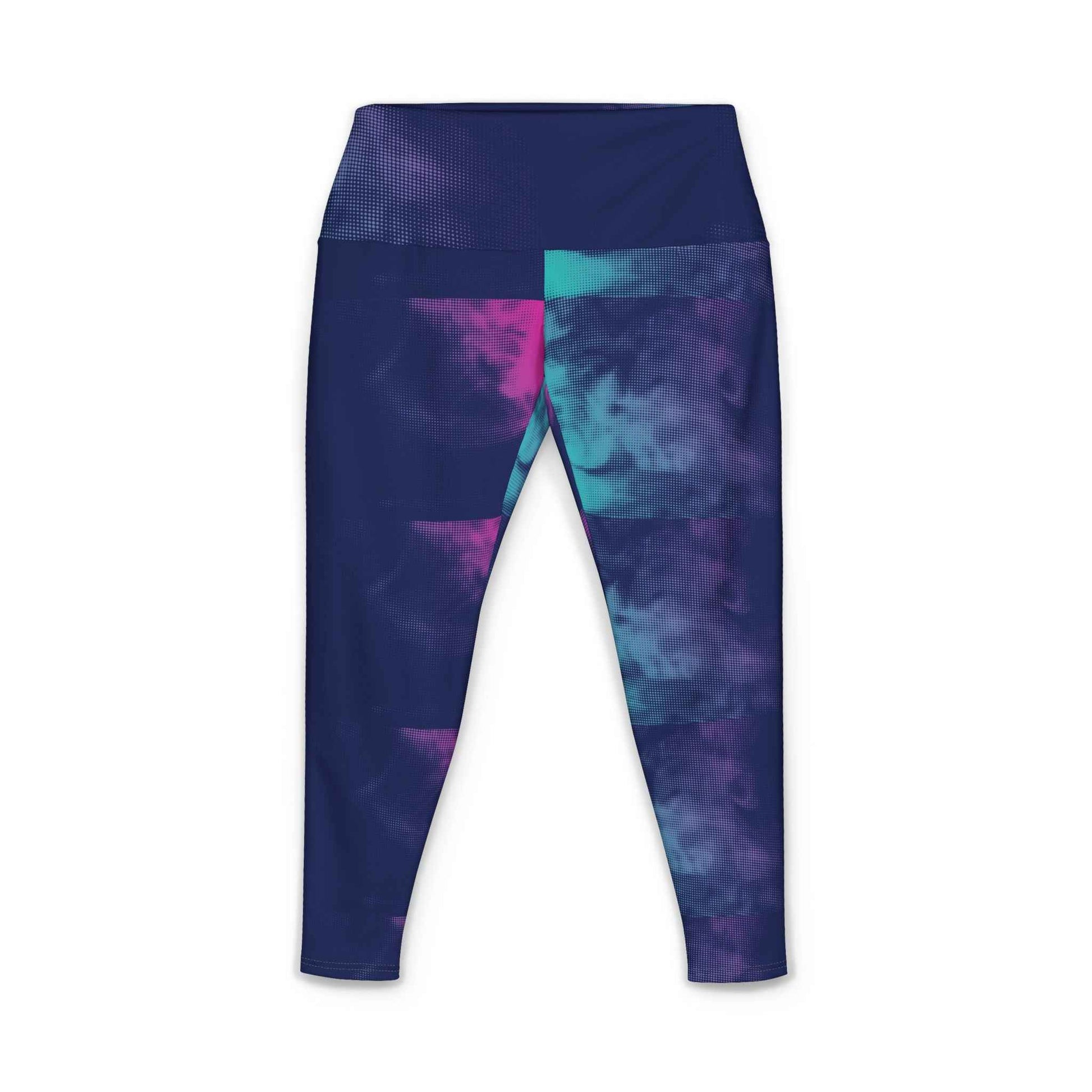 Space Women's Yoga Pants with all-over space print by Printify, featuring vibrant galaxy-inspired designs and comfortable fit.