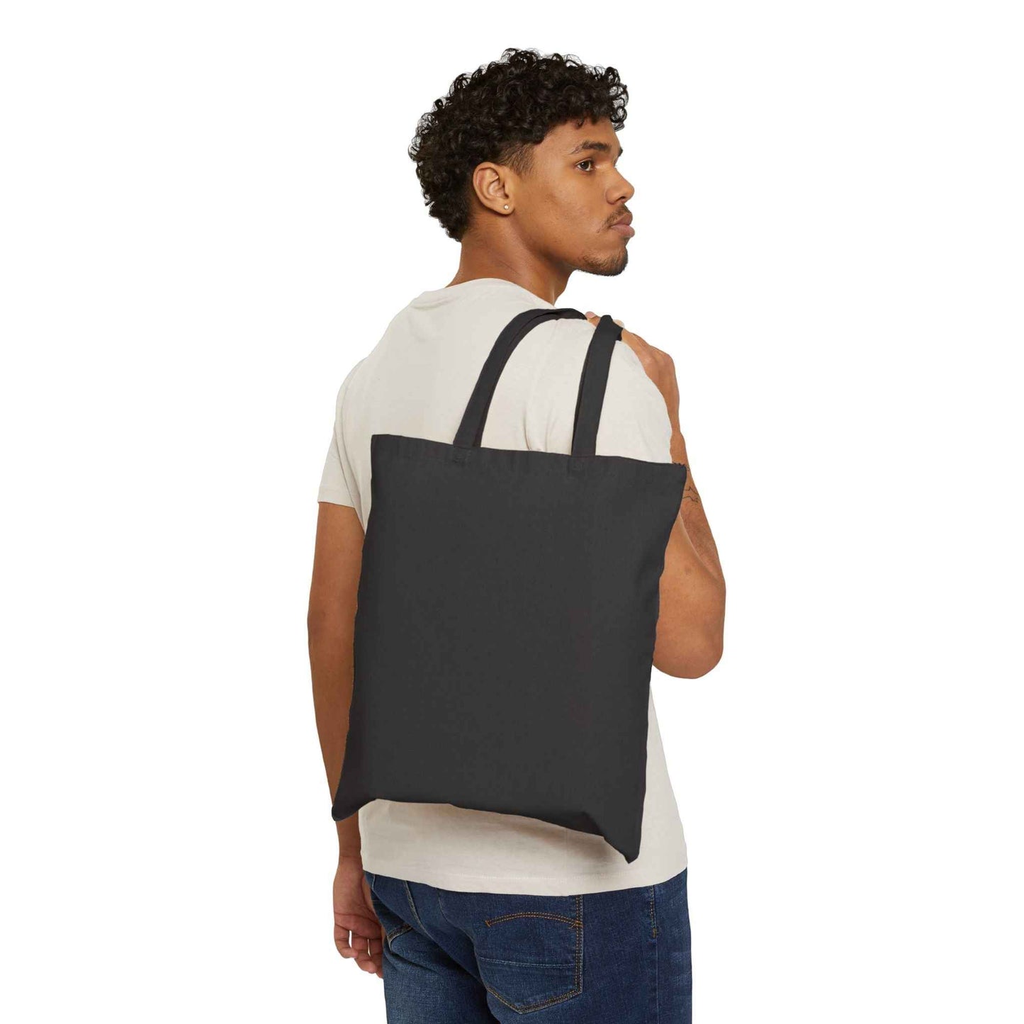 Rustic cowgirl canvas tote bag with Grit Grace Skies design, featuring natural beige color and sturdy handles for everyday use.