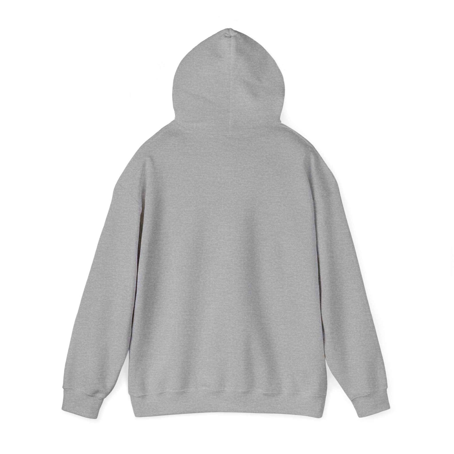 Navy sun-bleached prairie patch hoodie by Printify, featuring a casual fit and patch design, worn by a model standing outdoors.