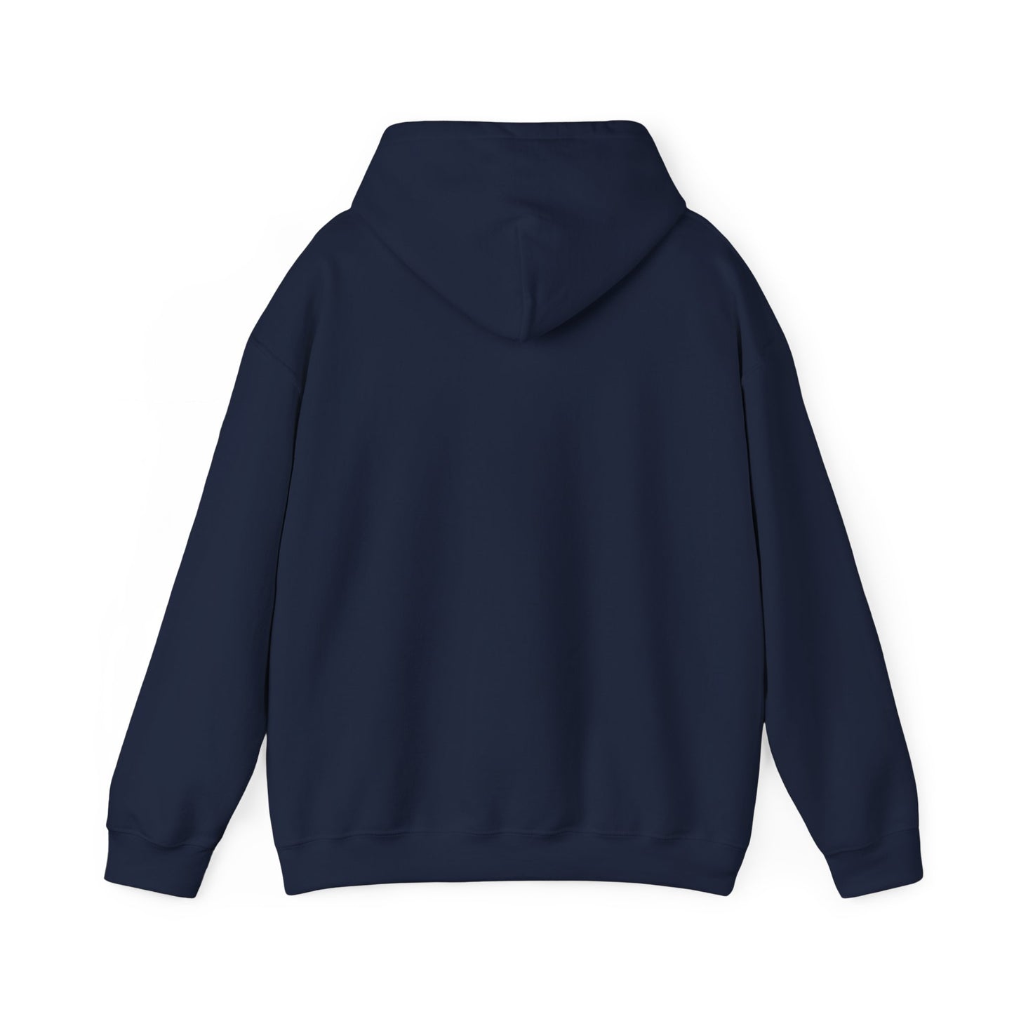 Navy sun-bleached prairie patch hoodie by Printify, featuring a casual fit and patch design on soft fabric.