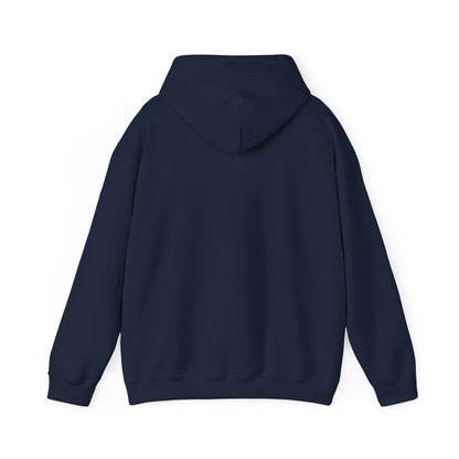 Navy sun-bleached prairie patch hoodie by Printify, featuring a casual fit and patch design on soft fabric.