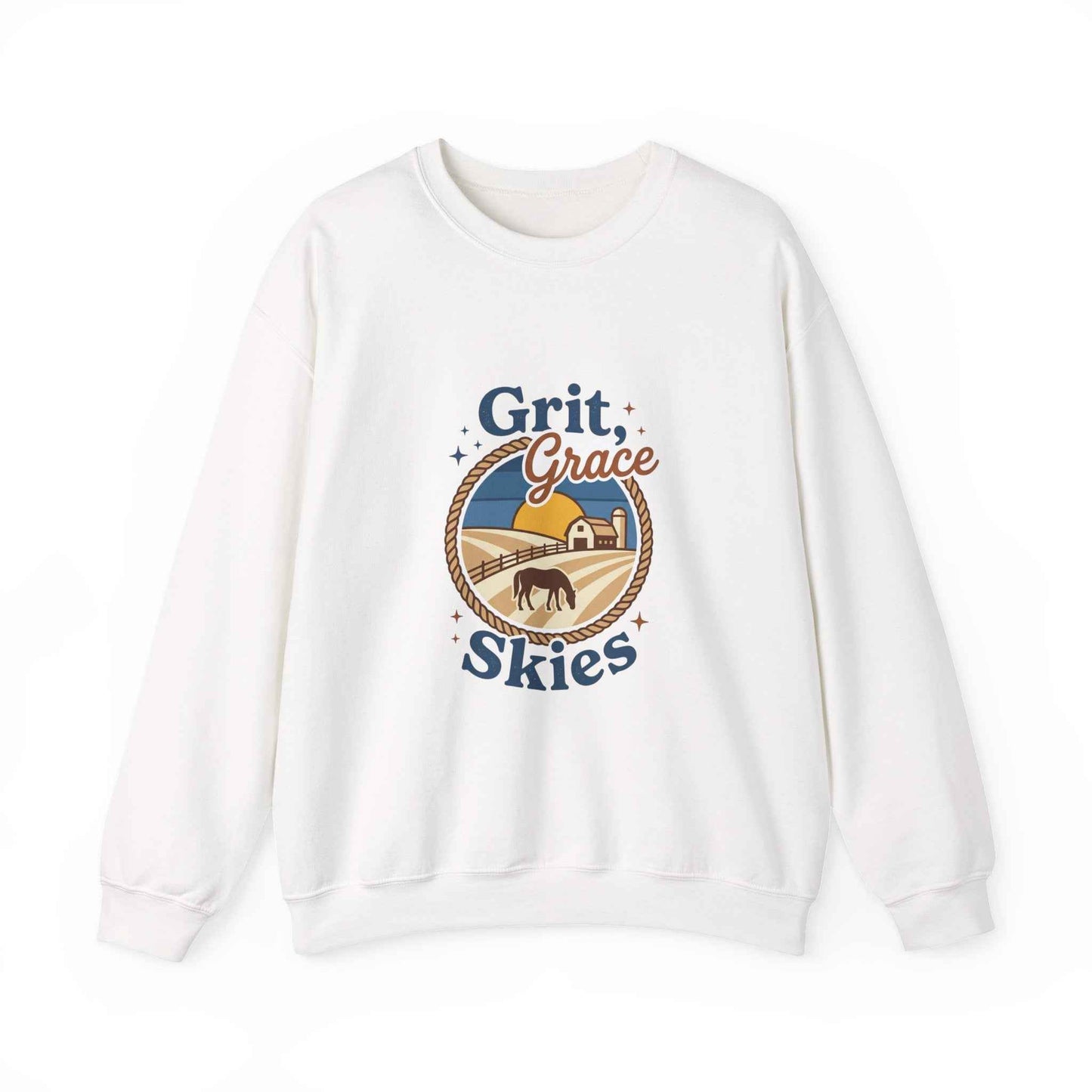 Navy vintage prairie sweatshirt by Printify featuring Western-inspired design, soft fabric, and comfortable fit.