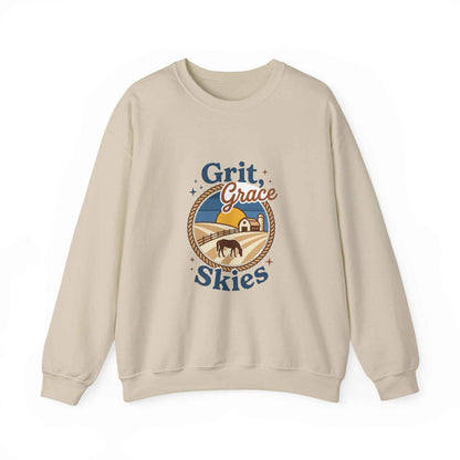 Vintage navy Prairie sweatshirt from Printify featuring Western-inspired design and comfortable, casual fit.
