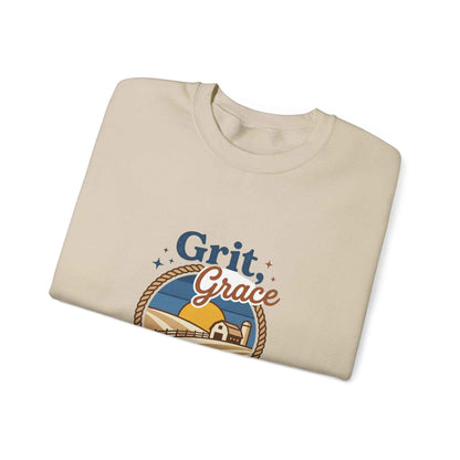 Navy vintage prairie sweatshirt by Printify featuring Western-inspired design, cozy fit, and comfortable casual style.