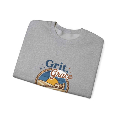 Navy vintage prairie sweatshirt by Printify featuring western-inspired design and comfortable, relaxed fit for casual wear.