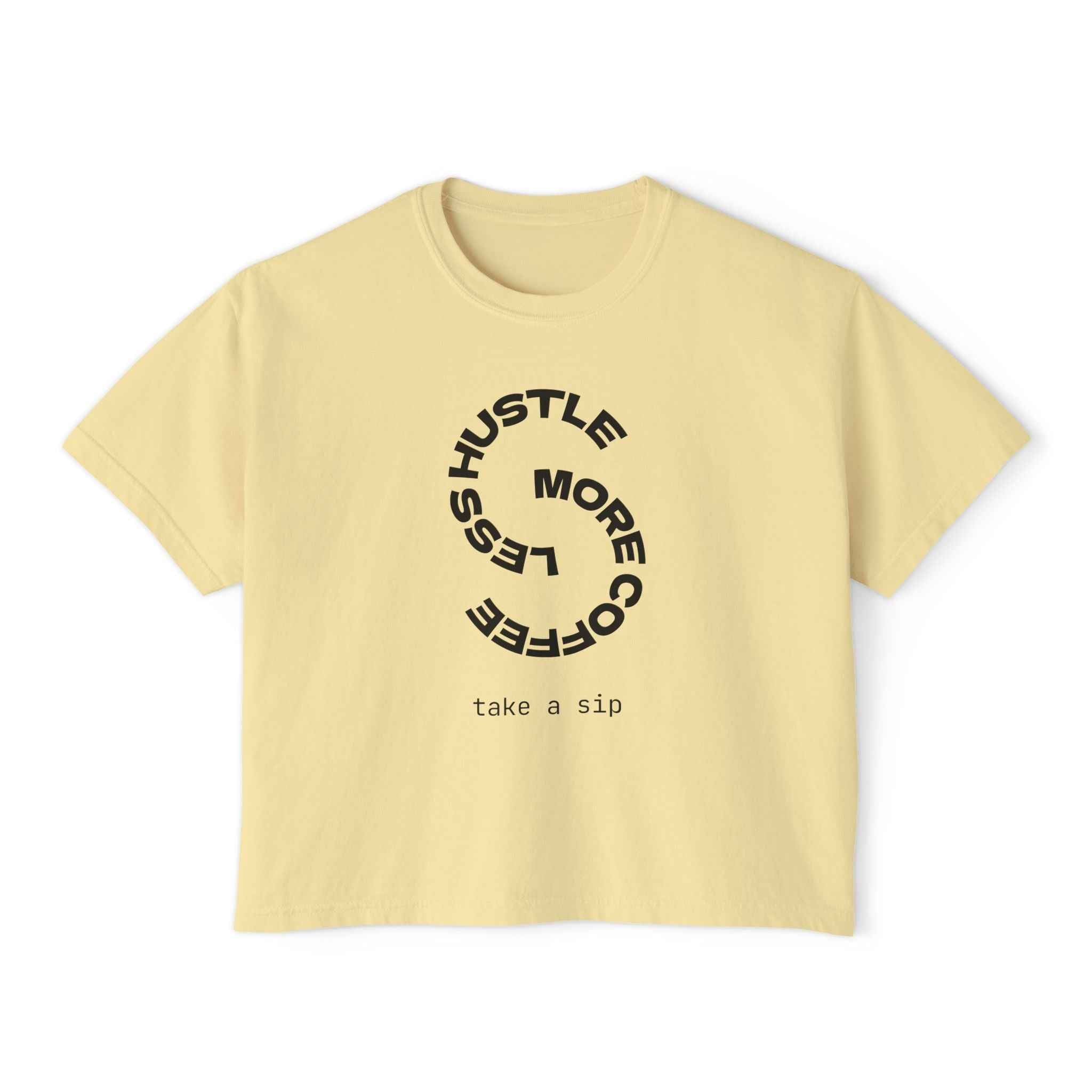Women’s mint green coffee slogan crop T-shirt by Printify featuring a vintage boxy style and casual fit.