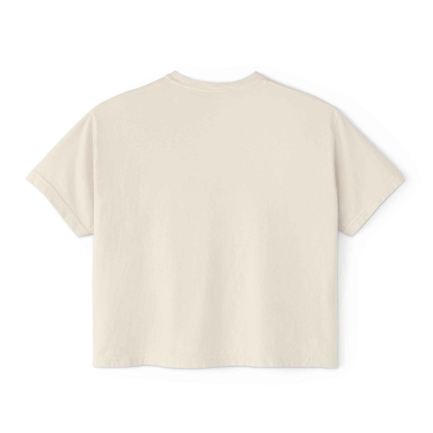 Women's chalky mint coffee slogan crop T-shirt by Printify, featuring a boxy vintage style and casual fit.