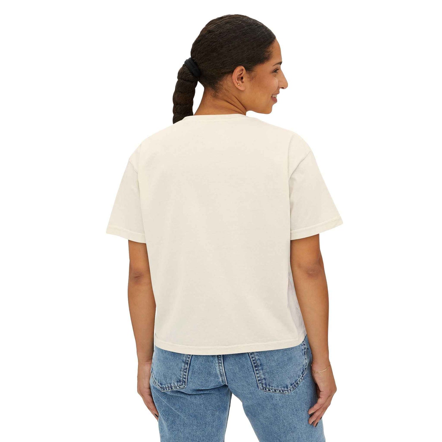 Women's coffee slogan crop tee by Printify, chalky mint color, vintage boxy style T-shirt with printed coffee-themed design.