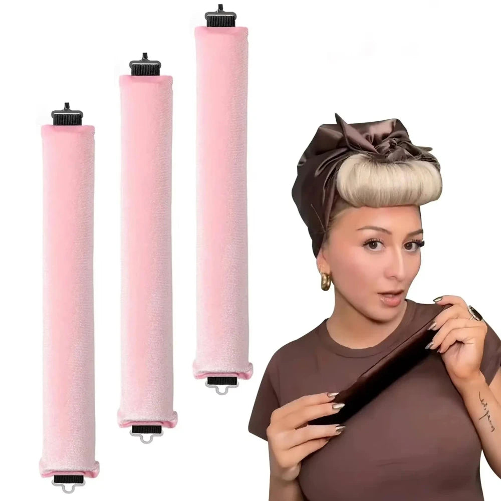 Black heatless hair curling headband from Redemption by Ashley North, designed for easy, gentle curl shaping without heat.