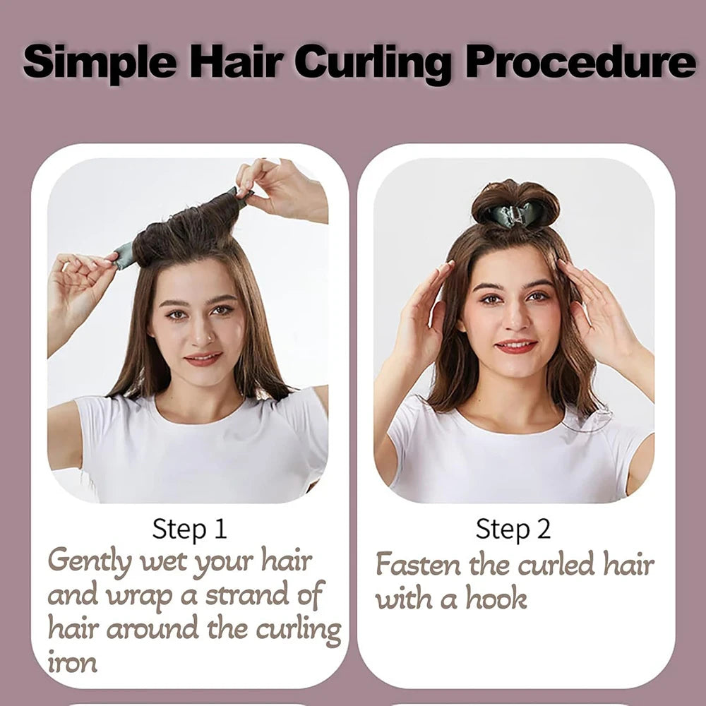 Black heatless hair curling headbands by Redemption By Ashley North, designed for easy, natural-looking curls.