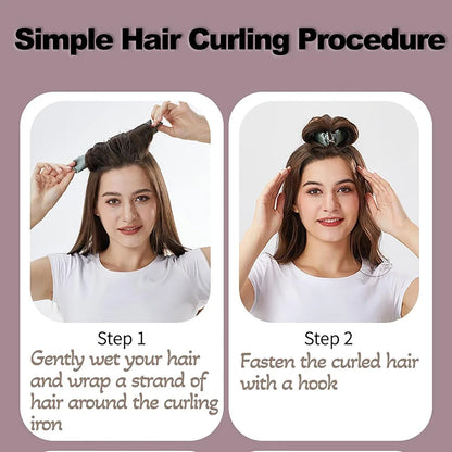 Black heatless hair curling headbands by Redemption By Ashley North, designed for easy, natural-looking curls.