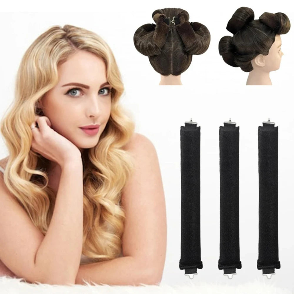 Black heatless hair curling headband by Redemption By Ashley North, designed for gentle, no-heat curls in beauty styling.