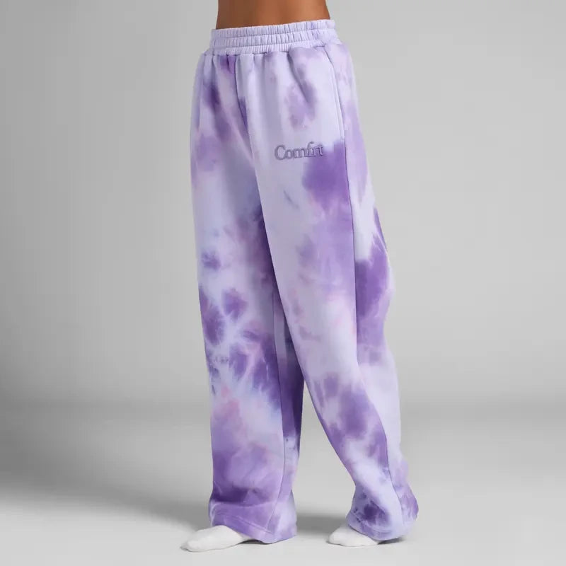 Chocolate milk-colored minimalist straight leg sweatpants by Redemption By Ashley North shown in size XXS.