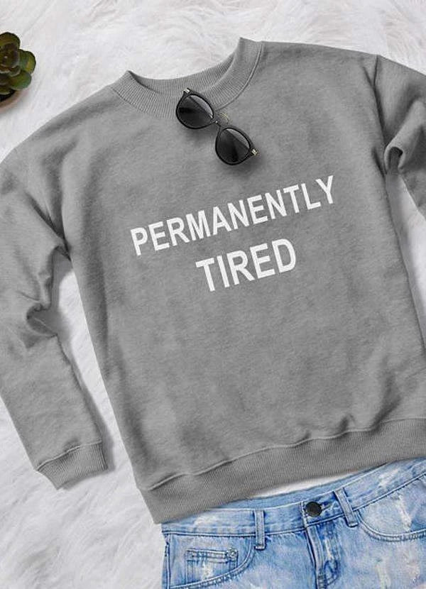 Redemption By Ashley North permanently tired women’s sweatshirt in soft fabric, featuring a relaxed fit and casual style.