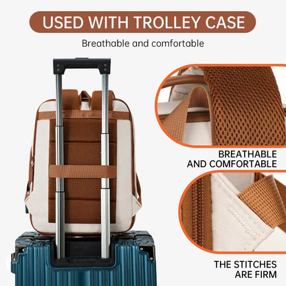 Waterproof USB rechargeable large backpack with laptop compartment, designed for men and women, ideal for school and travel.