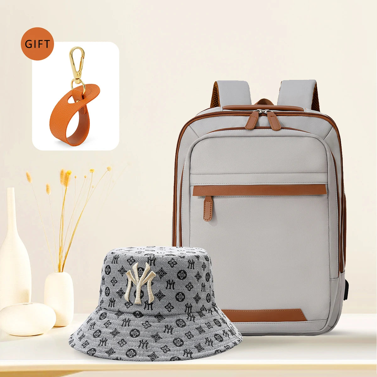 Black waterproof USB rechargeable laptop backpack by Stone's Store, large unisex design for school, work, and travel.