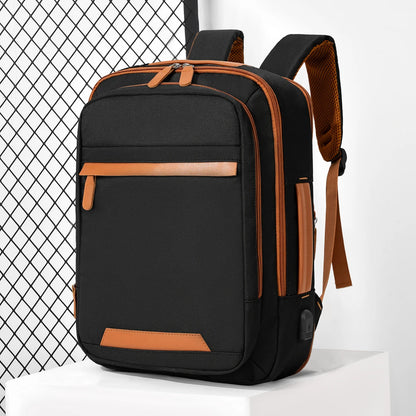 Black waterproof USB rechargeable backpack by Stone's Store, large unisex laptop bag suitable for school and youth use.