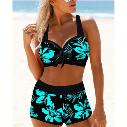 Navy Blue Striped Women Tankini Swimsuit Two Piece Bikini Beach Swimwear S-6XL Fashion Beachwear107 - Redemption By Ashley North