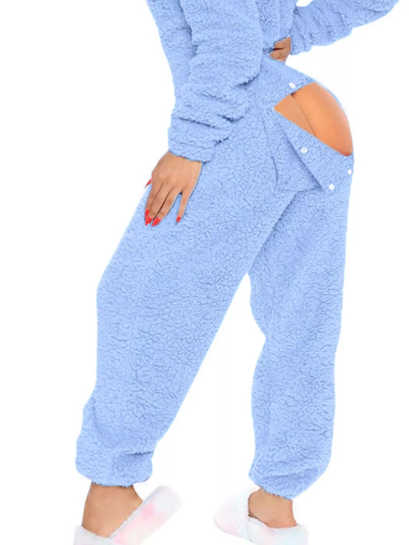 Fleece Hooded Open Back Jumpsuit - Redemption By Ashley North
