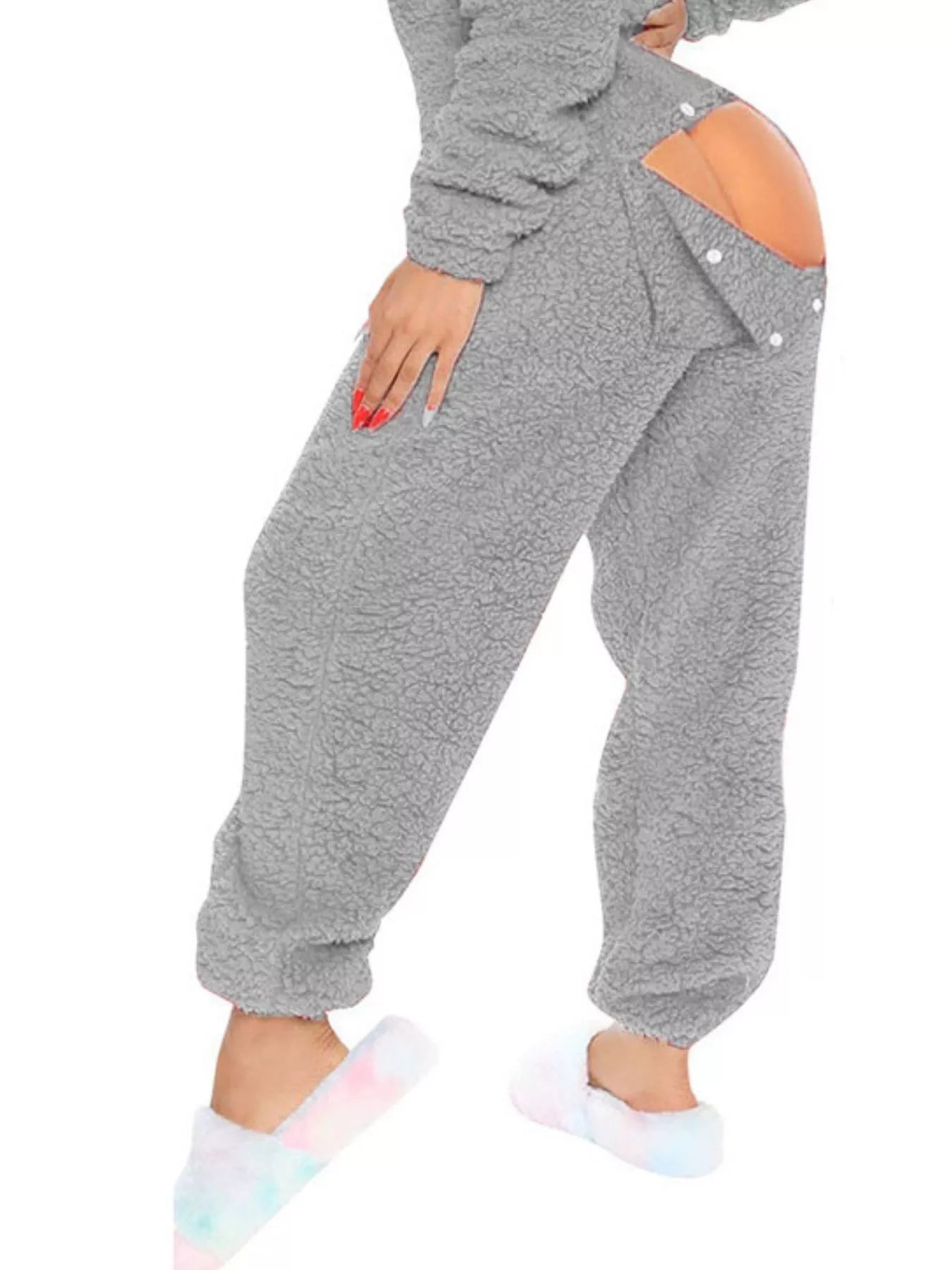 Fleece Hooded Open Back Jumpsuit - Redemption By Ashley North