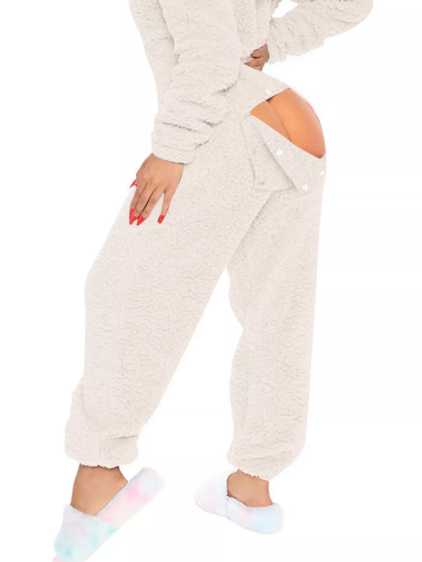 Fleece Hooded Open Back Jumpsuit - Redemption By Ashley North