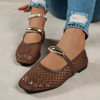 Black square toe slip-on shoes by Trendsi, showcasing a sleek design and comfortable fit on a plain background.