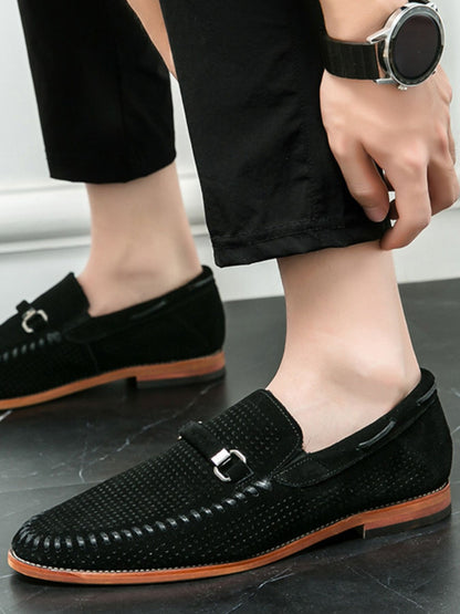 Trendsi round toe flats loafers in neutral color, showcasing their sleek design and comfortable slip-on style.
