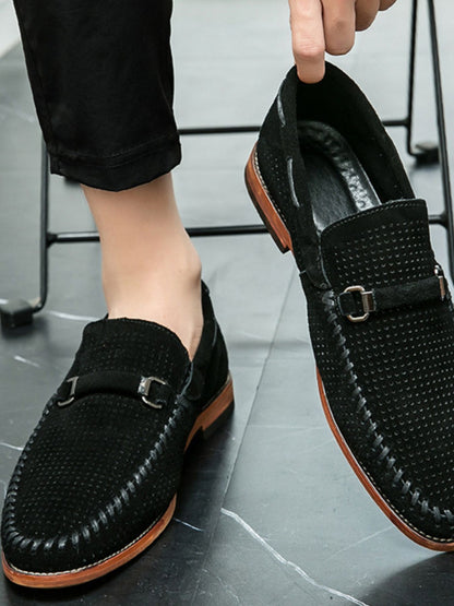 Trendsi round toe flats loafers in neutral color, featuring a sleek design and comfortable slip-on style for everyday wear.