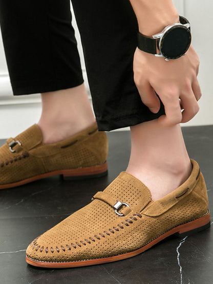 Trendsi round toe flats loafers in neutral color, featuring sleek design and comfortable slip-on style for casual wear.